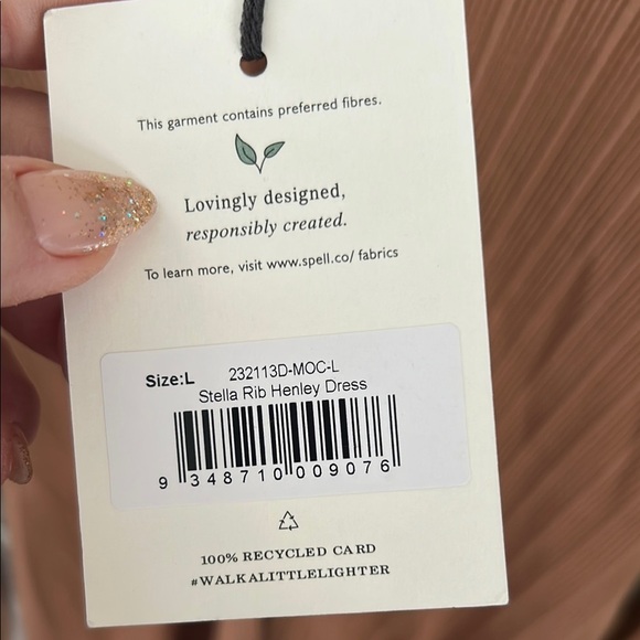 Spell Rib Henley Women's Tan Dress - Picture 5 of 7